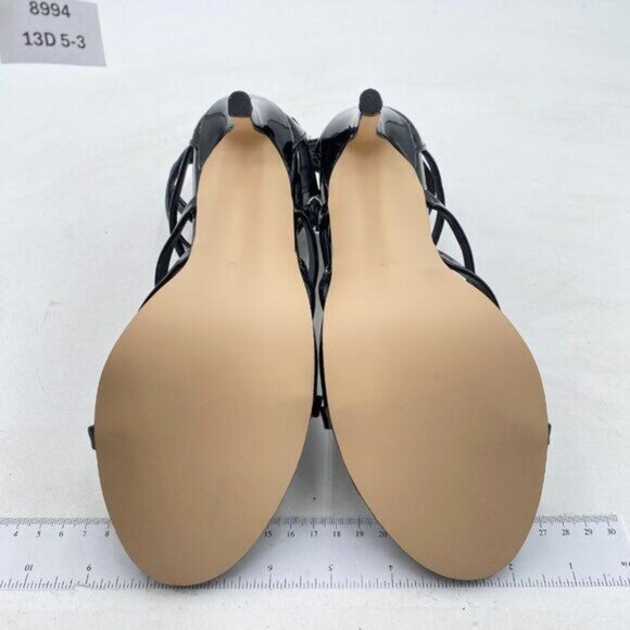 FSJ Black Sexy Strappy Gladiator Wedding Sandals High Heel Shoes for Summer - Picture 7 of 8